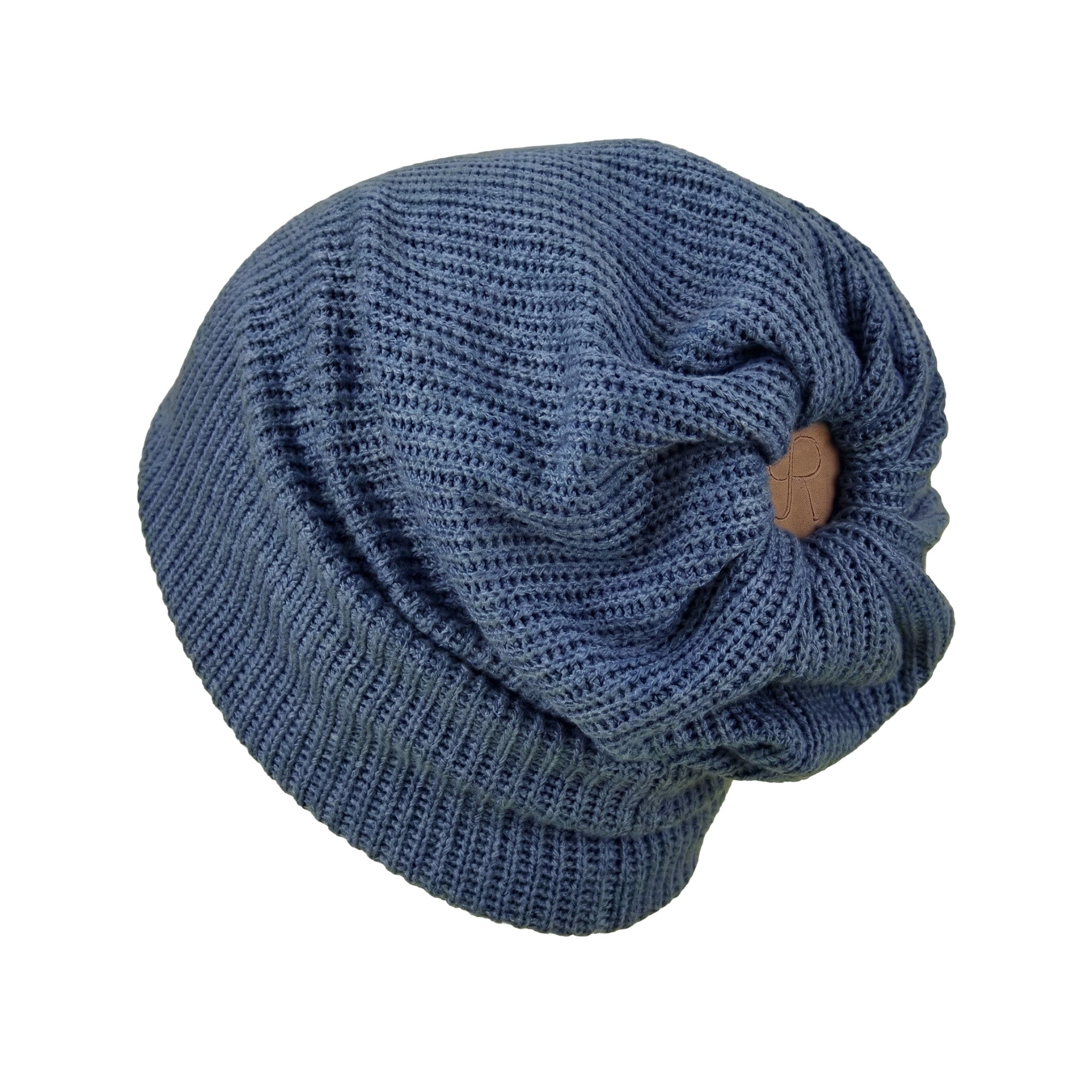 RRby 6Q-Beanie Taubenblau Winter