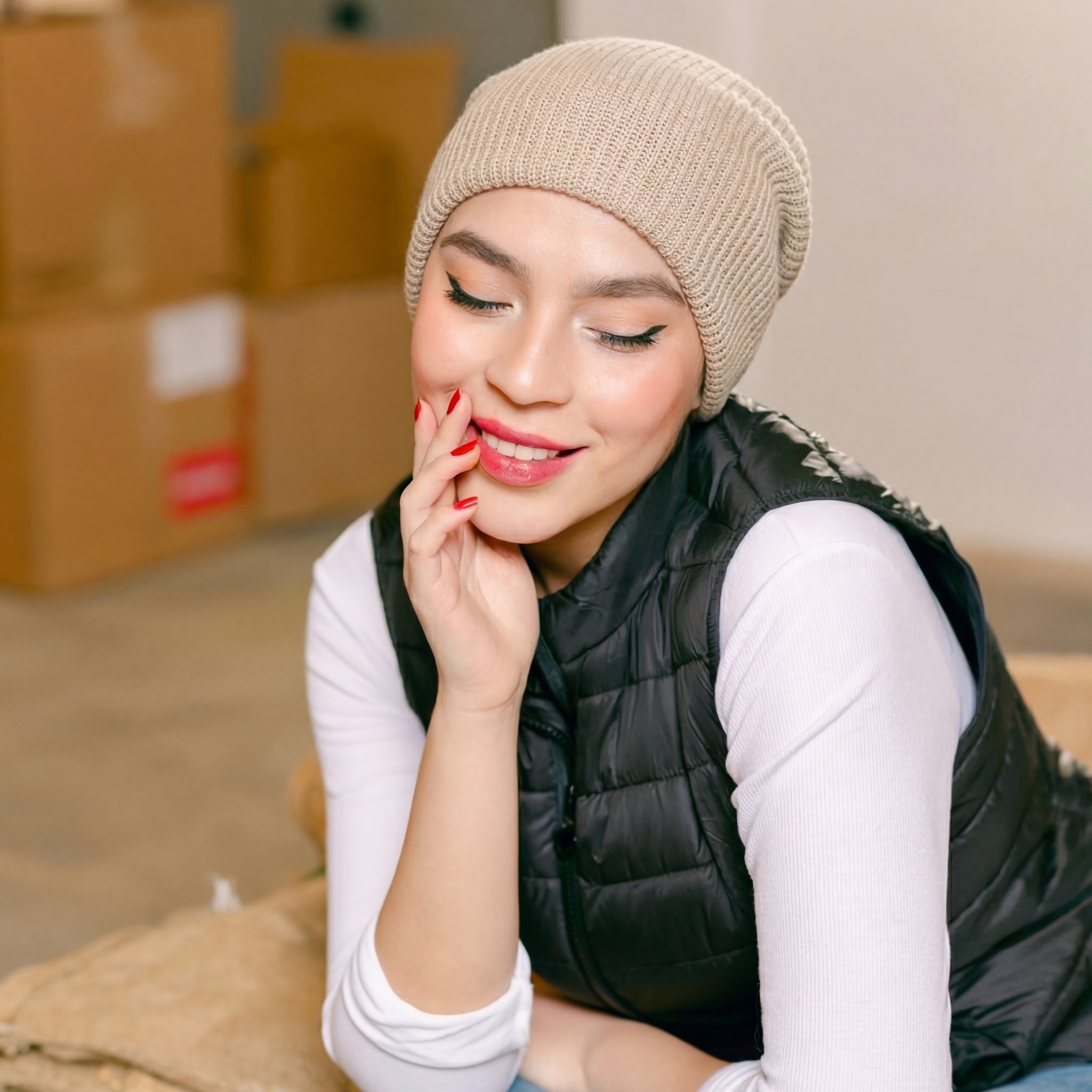 RRby 6Q-Beanie Vanille Winter